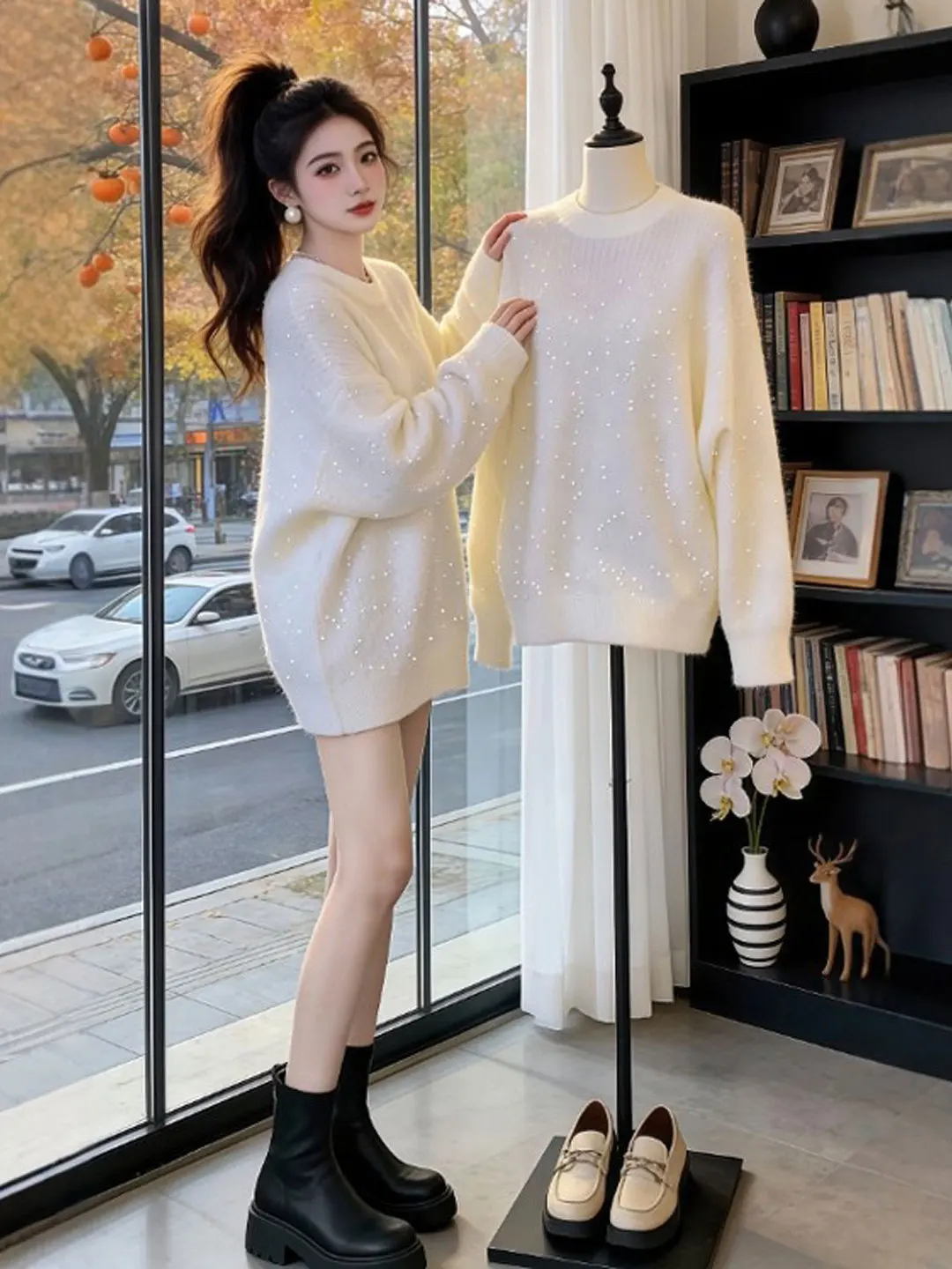 

Уникальный свободный круглый свитер Sli Ne Gentle Faion, весна 2026, женский топ премиум-класса, удобный крой, верхний топ