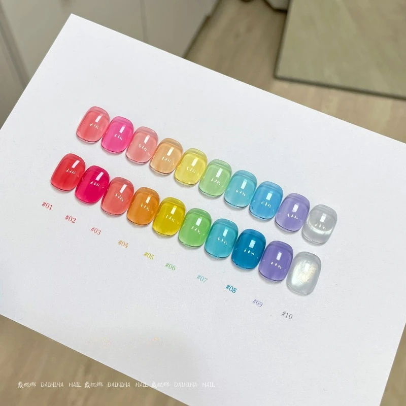 Letnia uniwersalna baza żelowa Cat-Eye 10-kolorowy mrożony matowy kryształ akrylowy z pigmentacją Profesjonalny zestaw do zdobienia paznokci klasy salonowej
