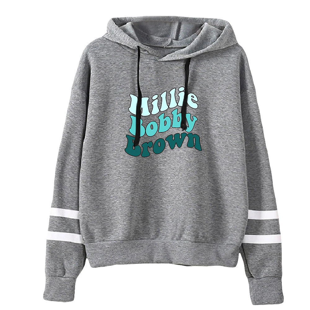 Millie B Bruine Hoodie Unisex Pocketless Parallelle Staven Mouw Sweatshirts Heren Dames Hoodie Gratis Verzending Casual Kleding