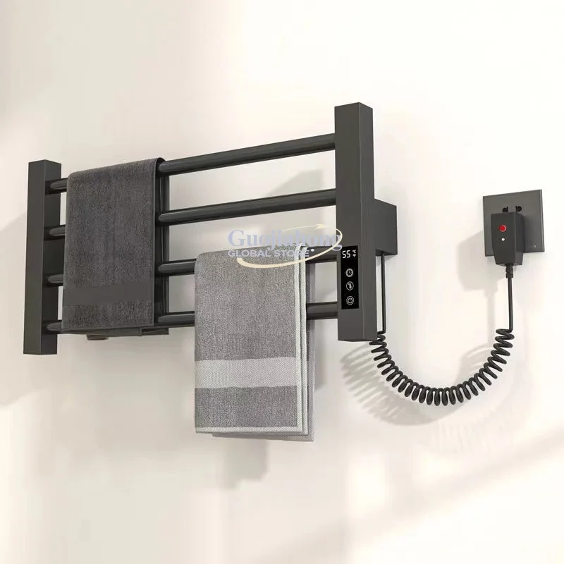 Bathroom Accessories; Stainless Steel Towel Dryer with Digital Display Temperature Control Electric Heated Towel Rack.