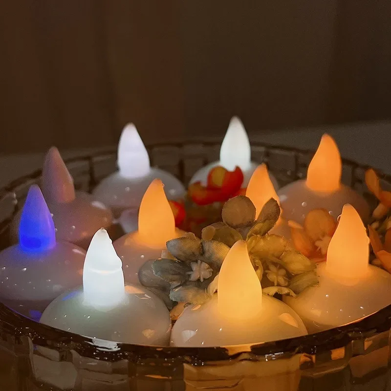 5/1pcs Floating Led Light Electronic Candle Lamp Smokeless Little Tealight Battery Operated for Christmas Festival Party Decor