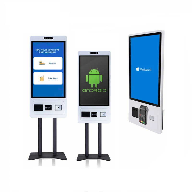 أفضل بيع شاشة تعمل باللمس كشك POS Resturan 15.6/21.5/23.8/32/43 بوصة نوعية جيدة الإسكان المعدني مع حامل الأرضية سعر جيد