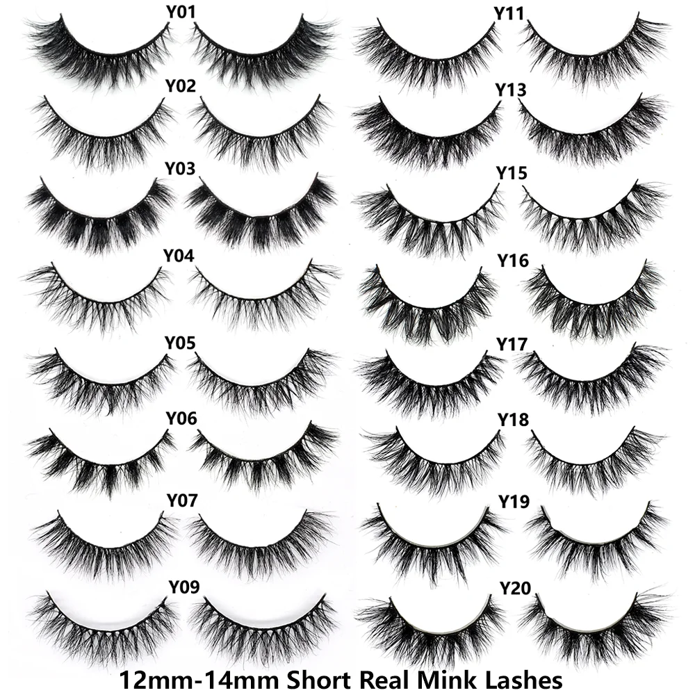 FOXESJI Short Eyelashes Lashes Mink Fluffy Wispy Full Soft Natural Mink Eye Lashes Long Lasting Reusable Cat Eye False Eyelashes