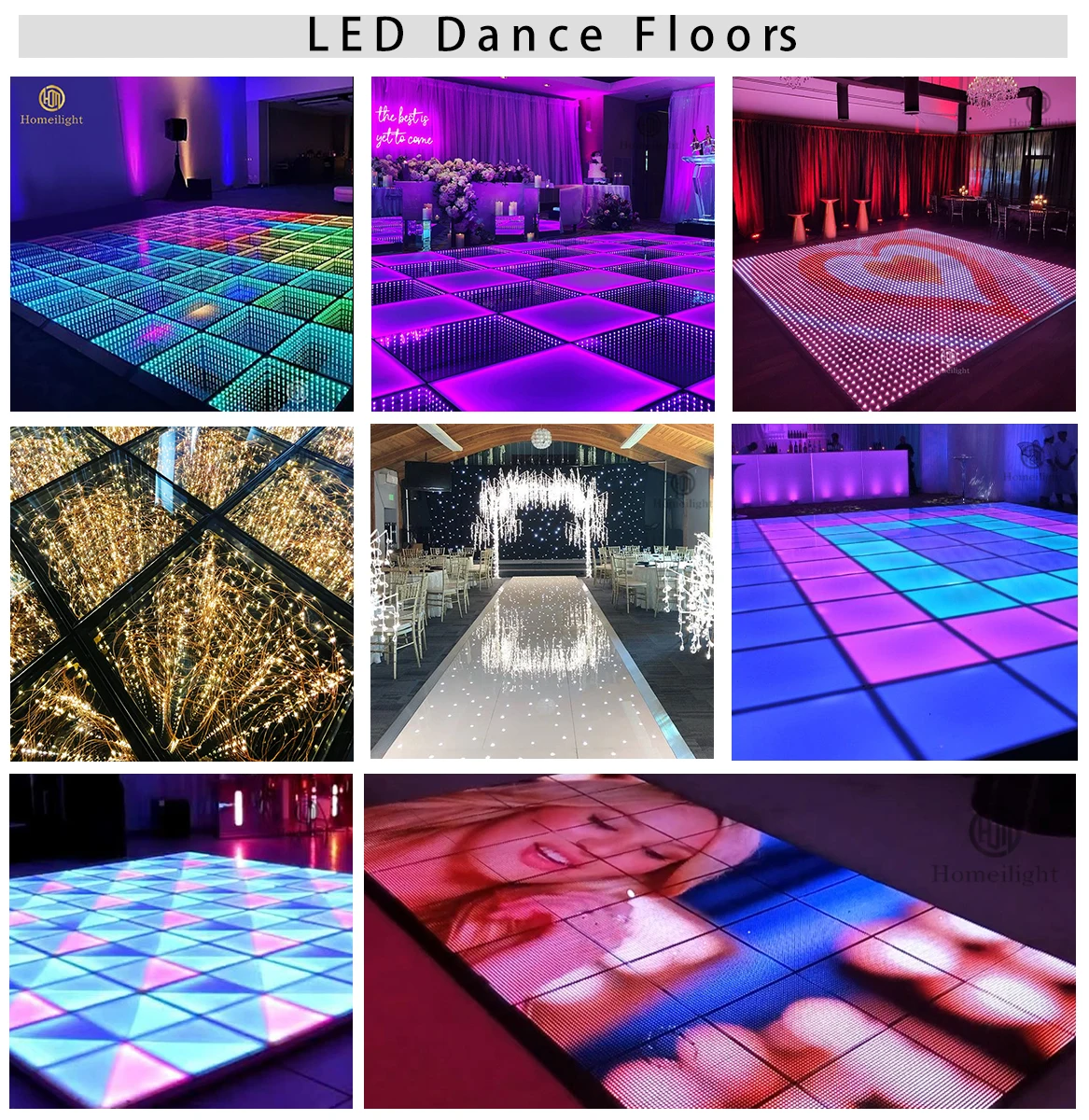 Bar Disco Wedding Light 3D Abyss Portable Floor Tile LED Luminous Panel RGB 3in1 LED Mirror Dance Floor - Image 4