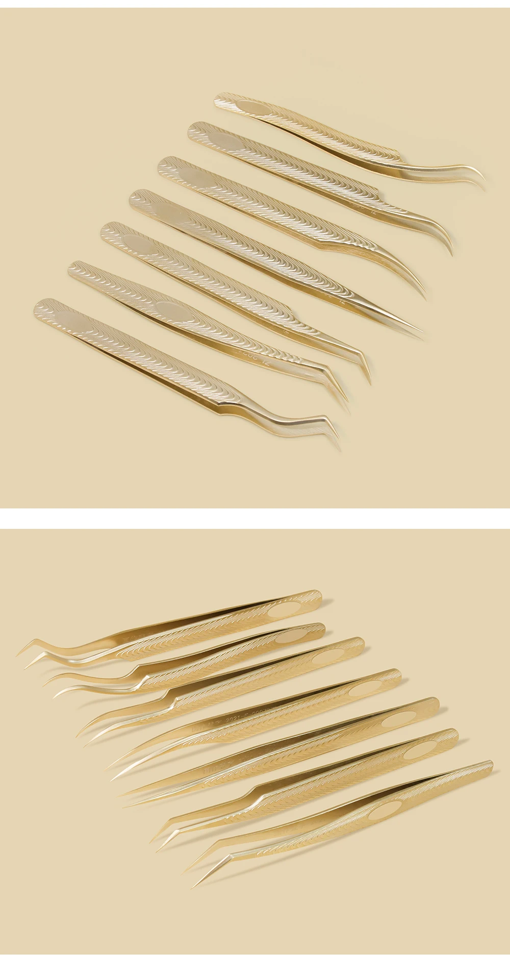 GLAMLASH Wimpernverlängerung, rutschfeste Pinzette aus Edelstahl für klassische Wimpern, Augenbrauen, einfacher Fächer, russische Volumenwimpern – Detail 11