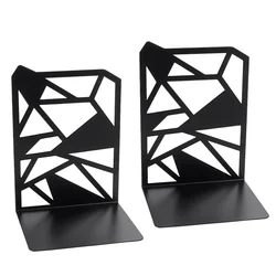 Hollow Geometry Irregularity Metal Bookends Creative Desk Ornament Studyroom Decoration Book Holder Retractable Book Support