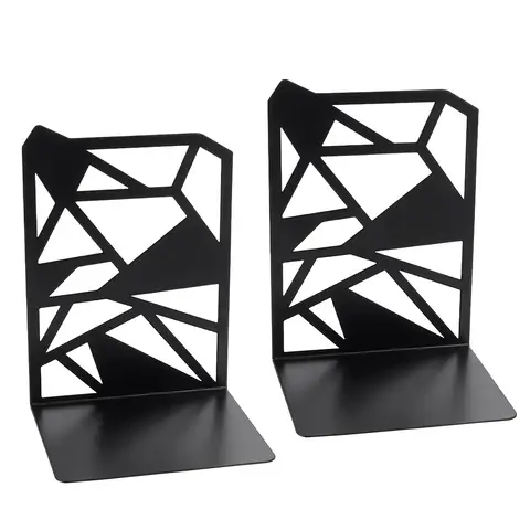 중공 기하학 불규칙한 금속 책장, 창의적인 책상 장식, 공부방 장식, 책 거치대 개폐식 책 지지대