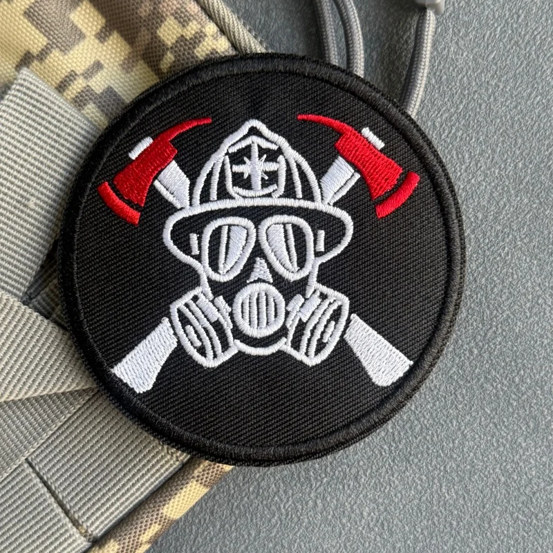 Parche táctico Bombero bordado Velcro para mochila y ropa - imagen 3