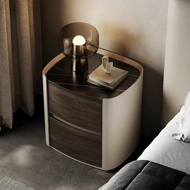 

Minimalistic Narrow Nightstands Brown Classic Unique Black Bedside Table Wood Nordic Lounges Mesitas De Noche Furniture For Home