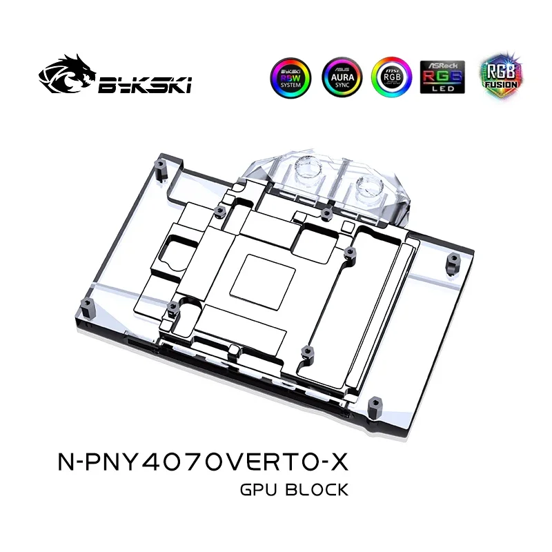 Bykski N-PNY4070VERTO-X GPU Block Use for PNY RTX 4070 XLR8/4070TI OC Graphics Video Card Water Cooling / Radiator ARGB Light