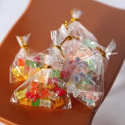 1set Dollhouse Mini Bear Mini Candy Jar Bag Miniature Food Toy Scene Model Ob11 Doll Accessories Home Decor Figurines Crafts