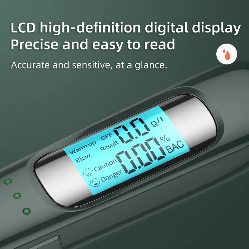 Non-contact Alcohol Tester High Precision Breathalyzer Alcometer USB Rechargeable LCD Display Digital Portable Alcohol Detector image 6