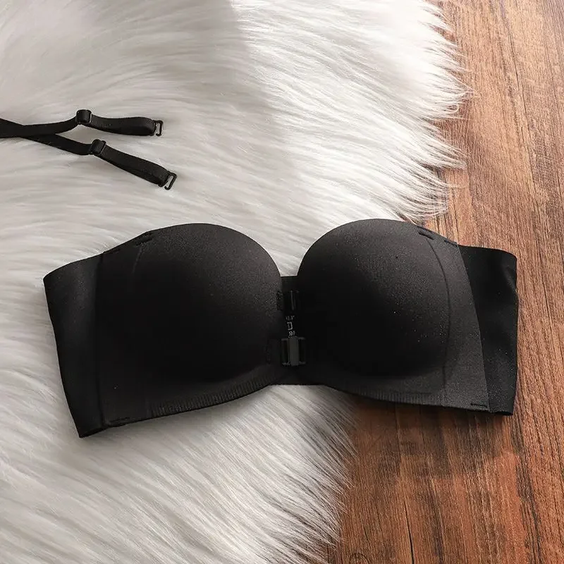 2026 New Front Closure Strapless Bra  Women  Seamless Push Up Brassiere Soft Invisible Sexy Female Lingerie Intimate Underwear