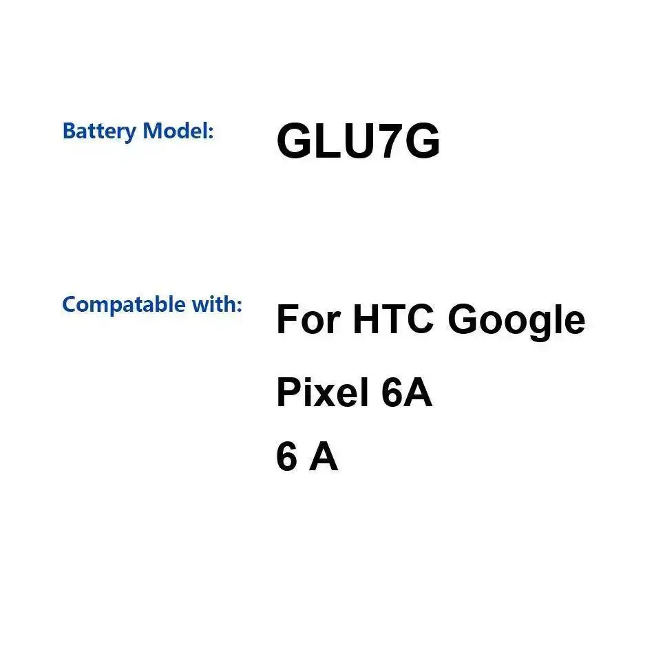 

Аккумулятор мобильного телефона 4370 мАч для Htc Google Pixel 6A, высокопроизводительная совместимость GLU7G