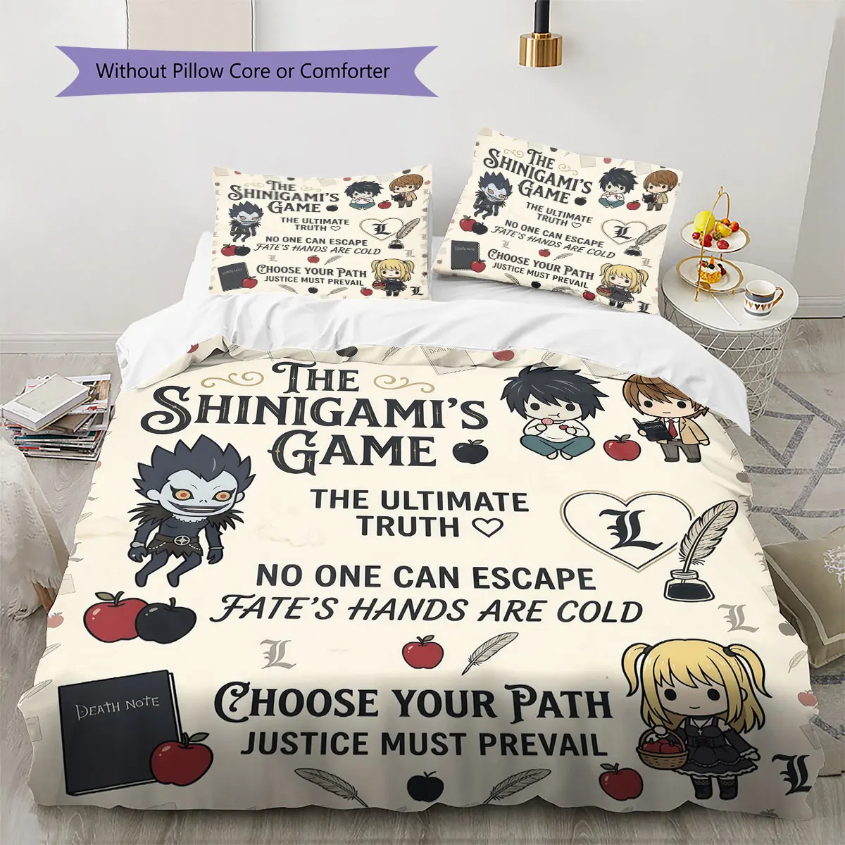 Death Note Comfor Duvet Cover Children's Bedding Set,Extra Large Size Ideal Gift Various Sizes Available -HE181