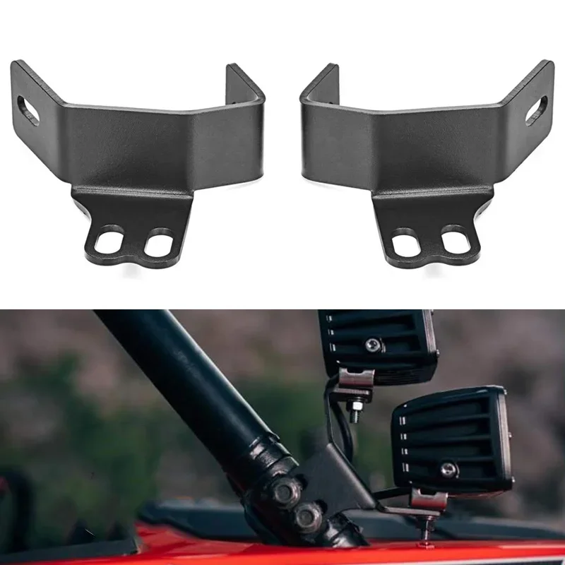 UTV Windshield Side Pillar Roll Mounting Bracket Led Foglights Mount Fog Lamp Holder for Polaris RZR XP 1000 900 800 2014-2022