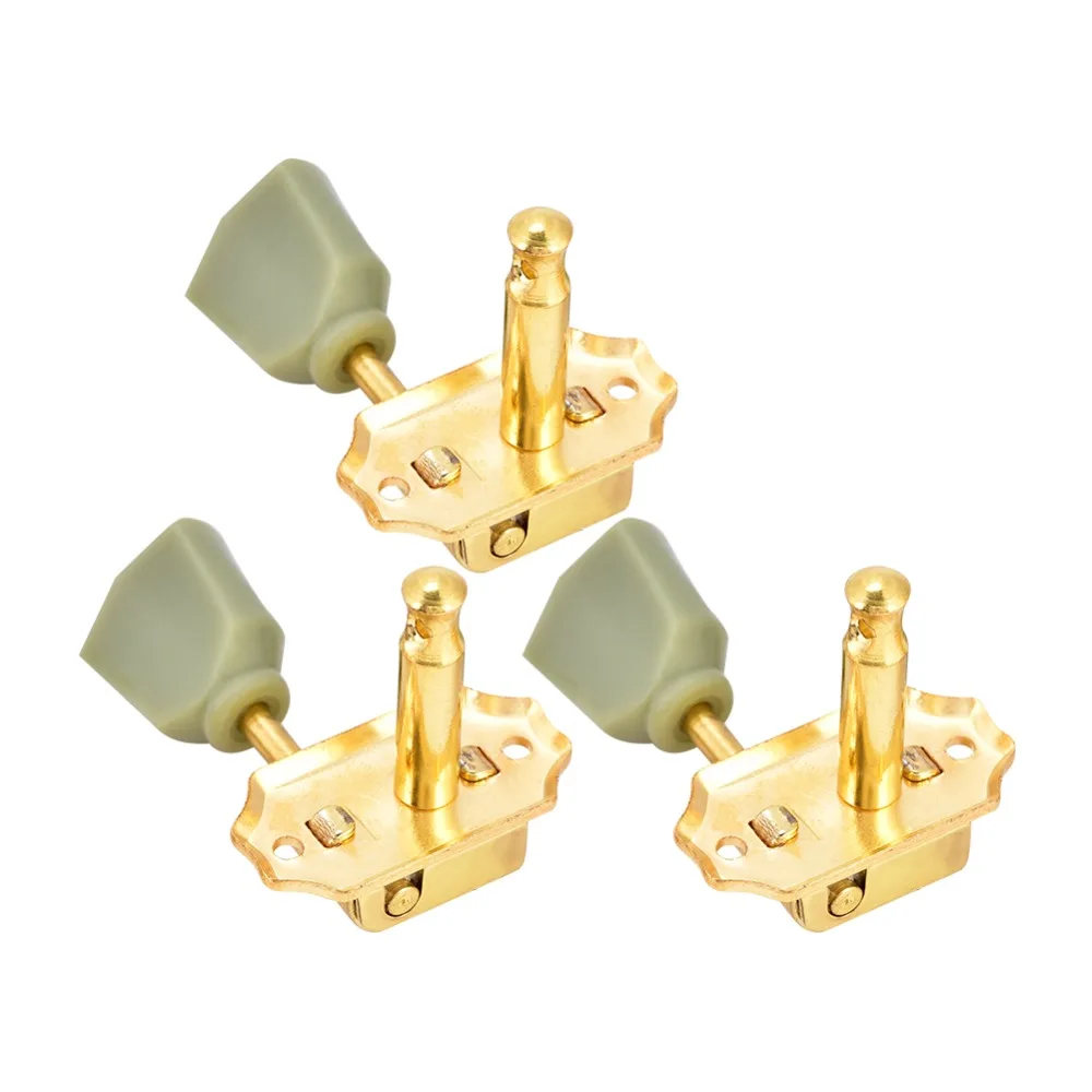 Vintage Metal And Plastic Guitar Tuning Pegs 3L3R Configuration Gold + Jade Color Machine Heads Guitar Tuners For Guitar