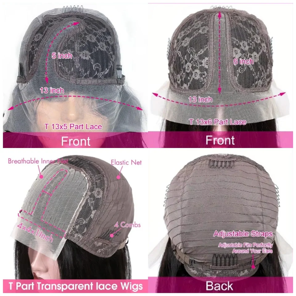 32 pulgadas natural lacio encaje pelucas de cabello humano T13x6 frontal de encaje previamente arrancada 250% de densidad T13x5 T4x4 frontal de encaje 6