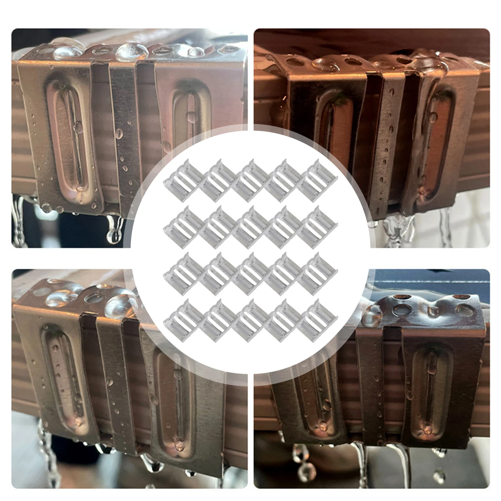 20pc Solar Photovoltaic Water Guide Clip Aluminum Alloy Water Guide Clamp For Solar Panel Edge Mud Drainage Buckle 30/33/35/40mm