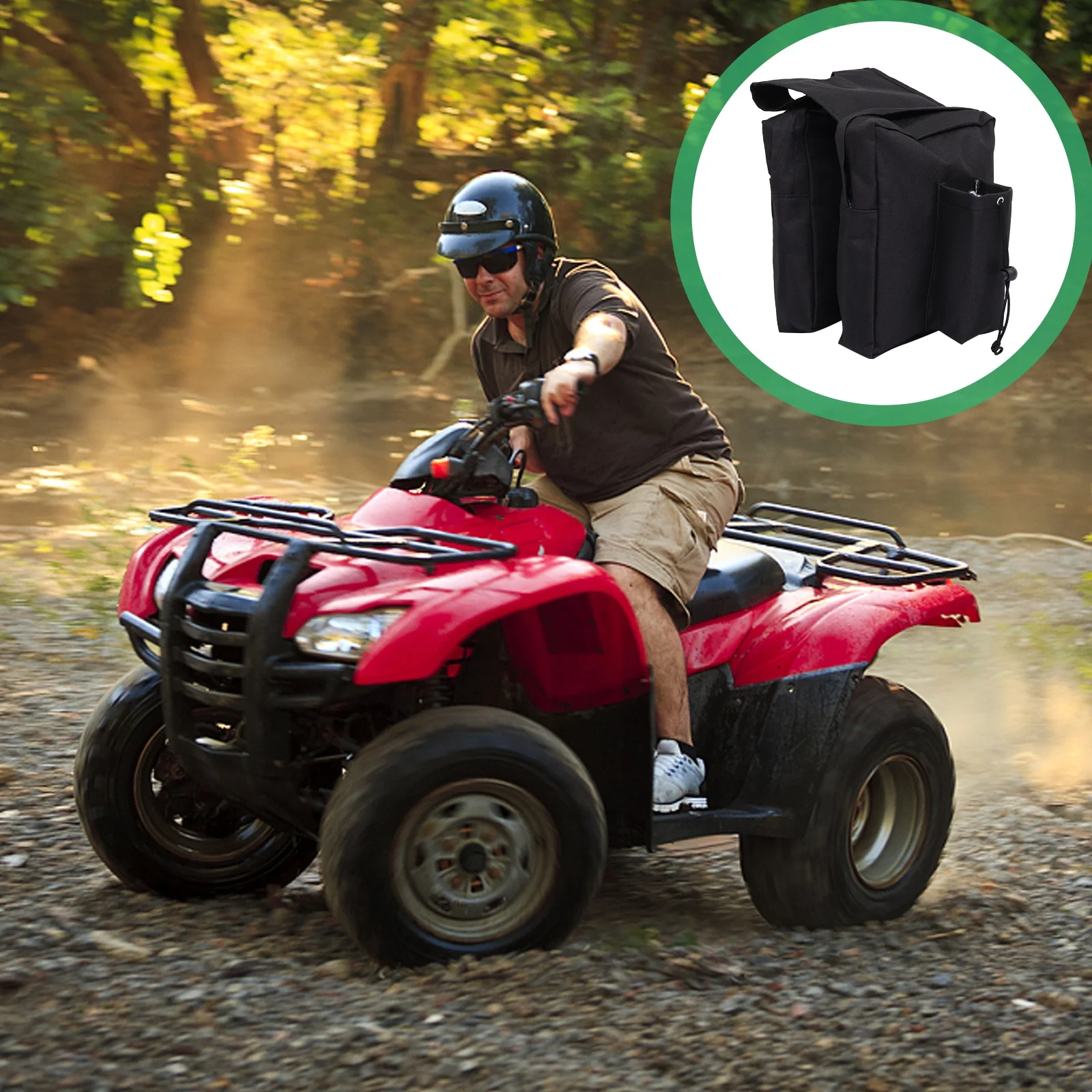 

Durable Oxford Fabric Bike Camping Bag Large Capacity Rear Frame Double Side Pockets Front Beam Storage Pouch Bike Bag