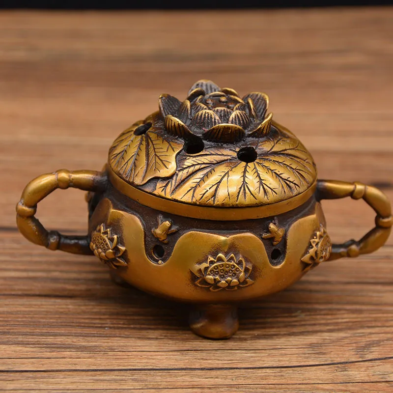 

Штатив из латуни, цветок лотоса, курильница, ремесленная статуя