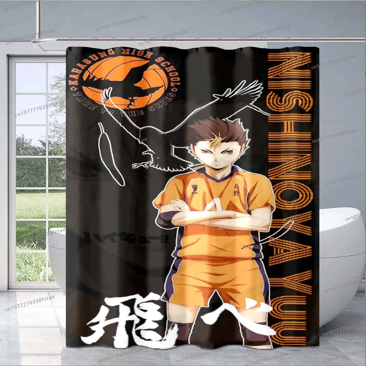 3D Anime Haikyuu Cartoon Volleyball Shower Curtain for Adults and Children Bathroom Decoration Shower Curtain Birthday Gift