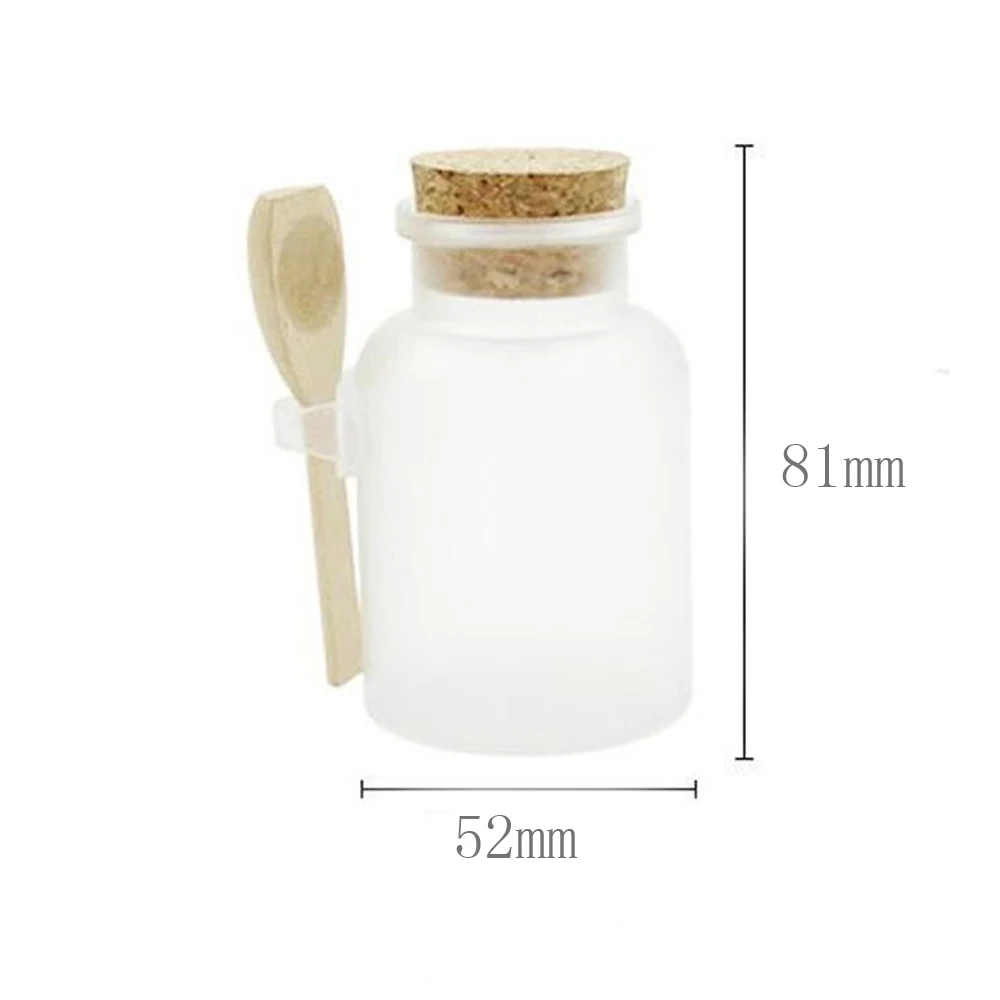 Garrafa rolha de madeira recipientes cosméticos com colher de madeira garrafa de vedação fosca garrafas recarregáveis frascos de sal de banho frasco de máscara