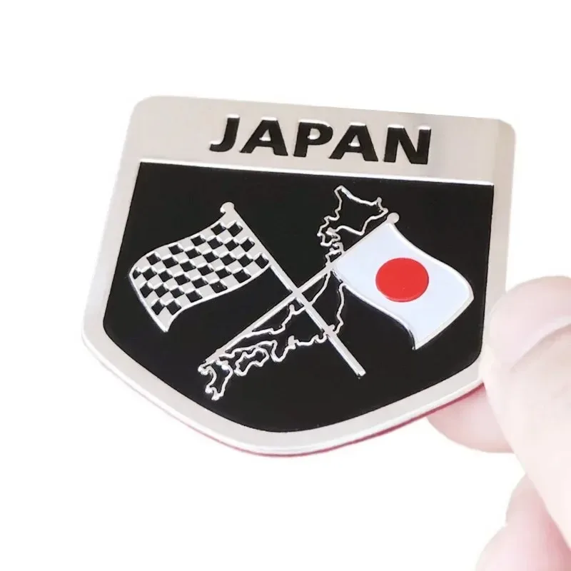 3D Aluminum Car Japan Japanese National Flag Map Emblem Sticker For Toyota Honda Auto Fender Side Rear Trunk Decal Badge Styling