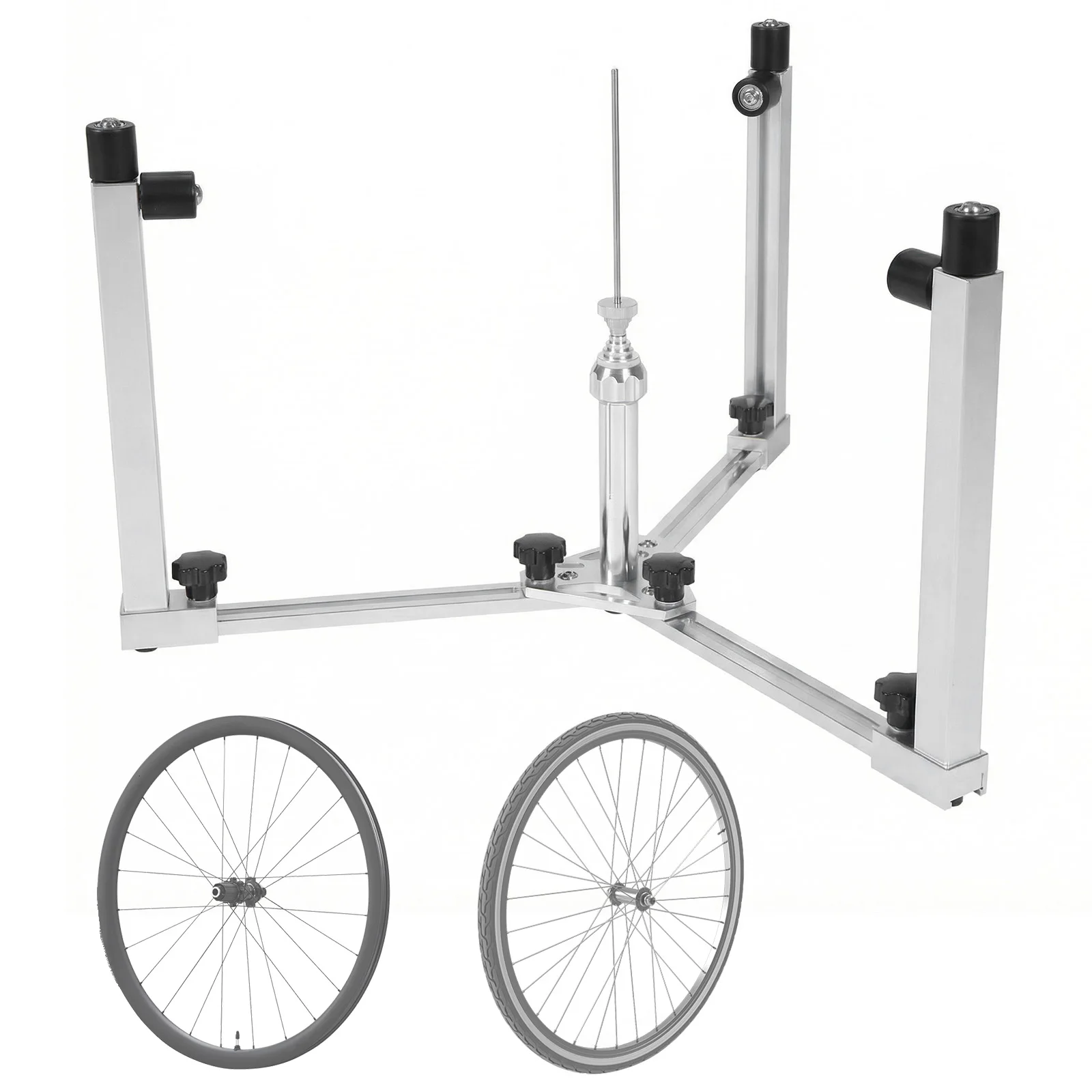

Bike Maintenance Stand Rotating Design Bicycle Tire Truing Stand Foldable Professional Repair Tool for Wheels Trimming Repairing