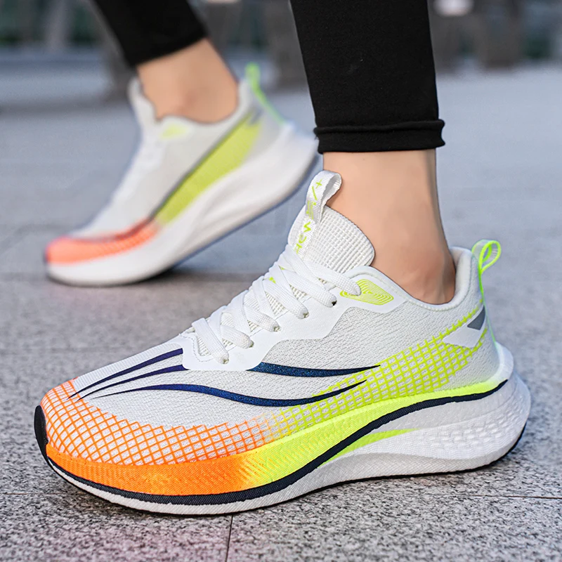 

Новые кроссовки для бега и марафонского спорта, сетчатая ткань с настоящей карбоновой пластиной, мужская и женская походная обувь 2025 года, мужская