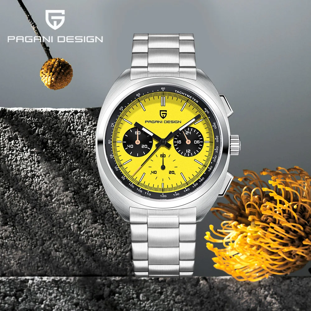 Pagani Design 2026 New Panda Dial Men's Watch Luxury Quartz Sports Chronograph Top Brand Sapphire Diving Watch Reloj