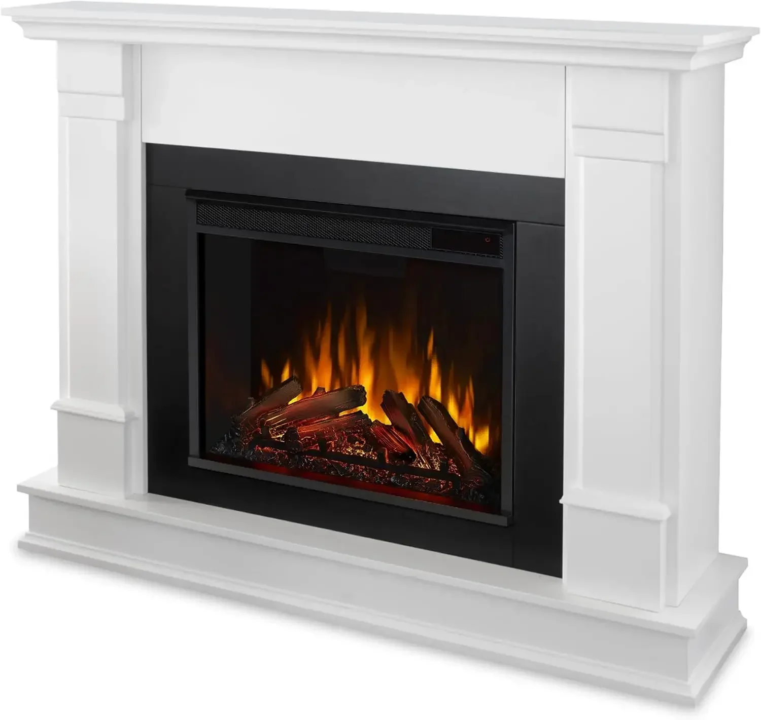 Real Flame Silverton 48” Electric Fireplace with Mantel for Living Room or Bedroom, Replaceable Fireplace Insert Heater, Realist