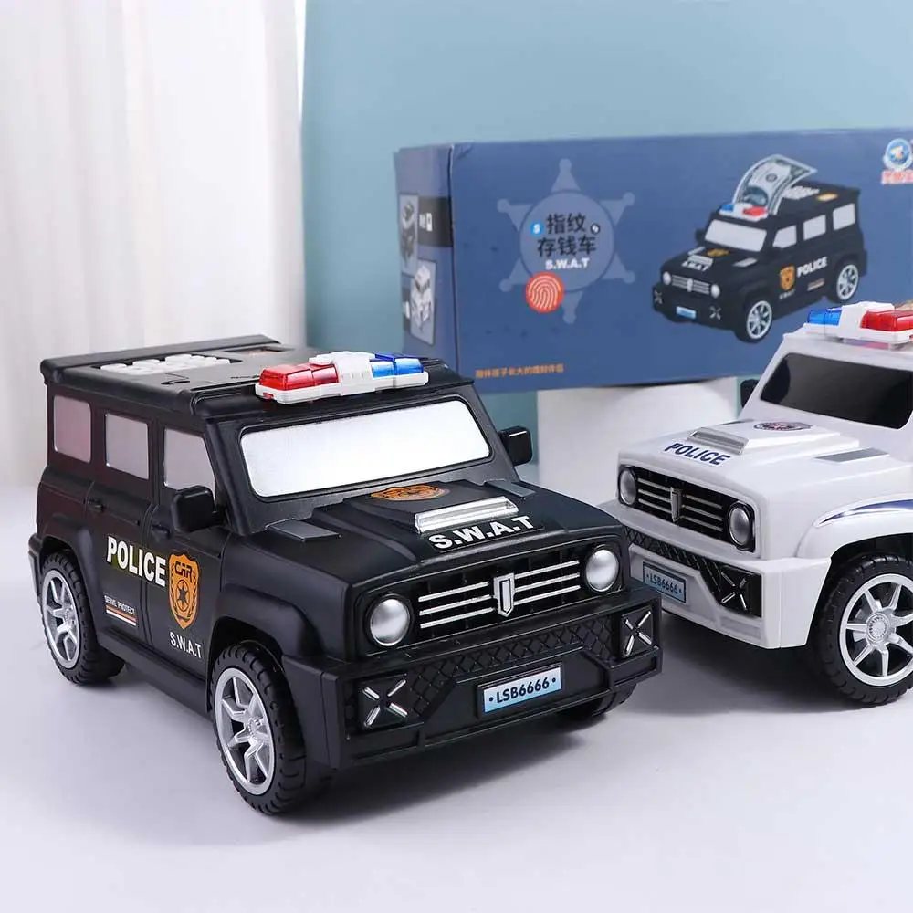 Jouets pour enfants mot de passe Atm empreinte digitale mot de passe monnaie en espèces peut économiser de l'argent boîte en espèces modèle de voiture tirelire modèle de voiture Swat