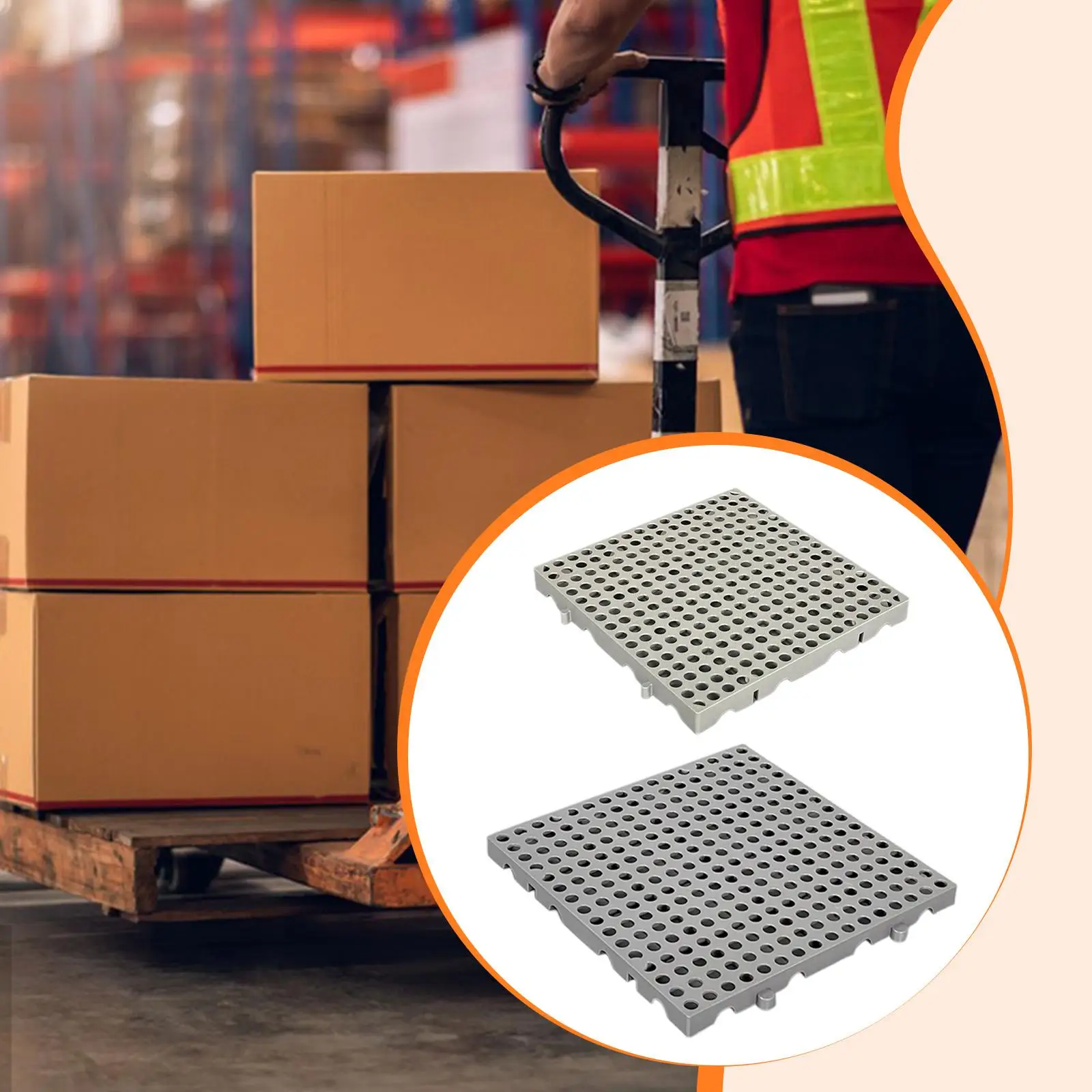 

Водонепроницаемый пластиковый напольный поддон с сетчатой конструкцией для хранения в подвалах и организации складских помещений