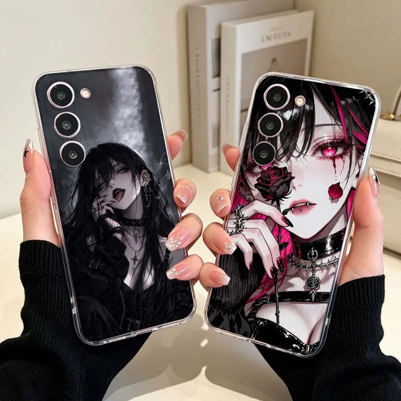 Dark Cool Girl For Samsung Galaxy Note 20 10 M56 M54 M53 M33 M23 17 M15 M14 M11 M04 M07 F07 Ultra Phone Case Cover