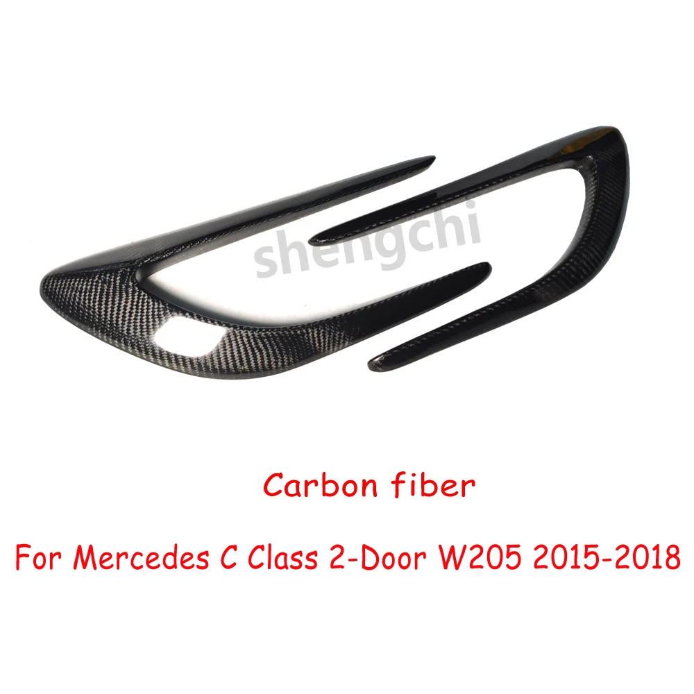 W205 Carbon Fiber Side Vent Canard Trim for Mercedes C Class 2-Door Coupe W205 Sport Edition Front Side Fender Vents Decoration