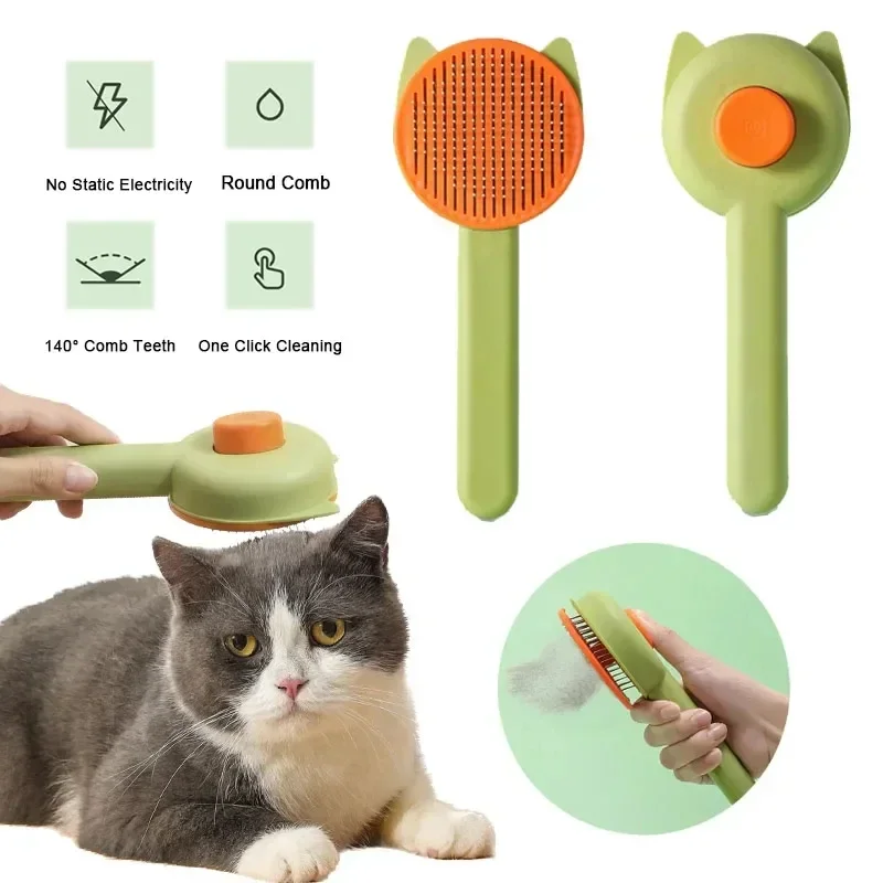 Pet Hair Removal Comb for Small Large Dogs Massage Self Cleaning Slicker Brush Kitten Puppy Trimming Comb Dog Grooming Supplies