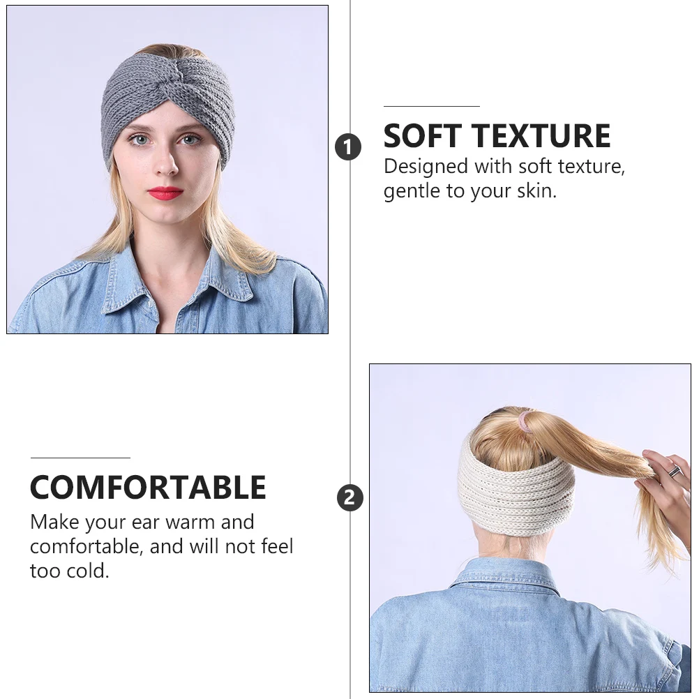 

4 PCS Winter Headbands for Women Hair Strap Set Crochet Hairband Scarf Yarn