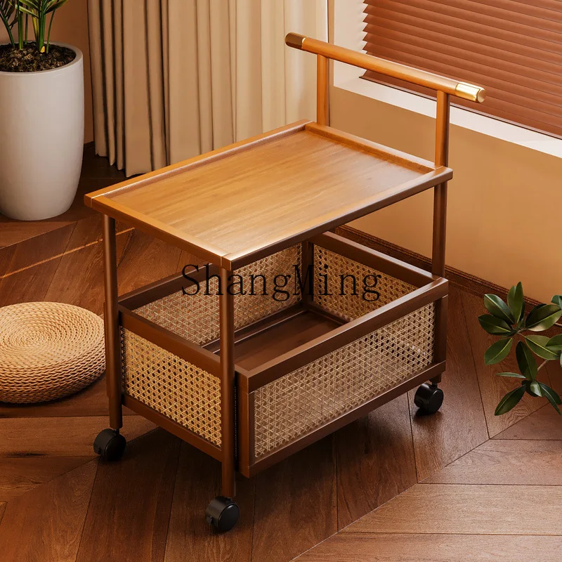 FG medieval trolley living room rack floor removable wheeled snack storage rack