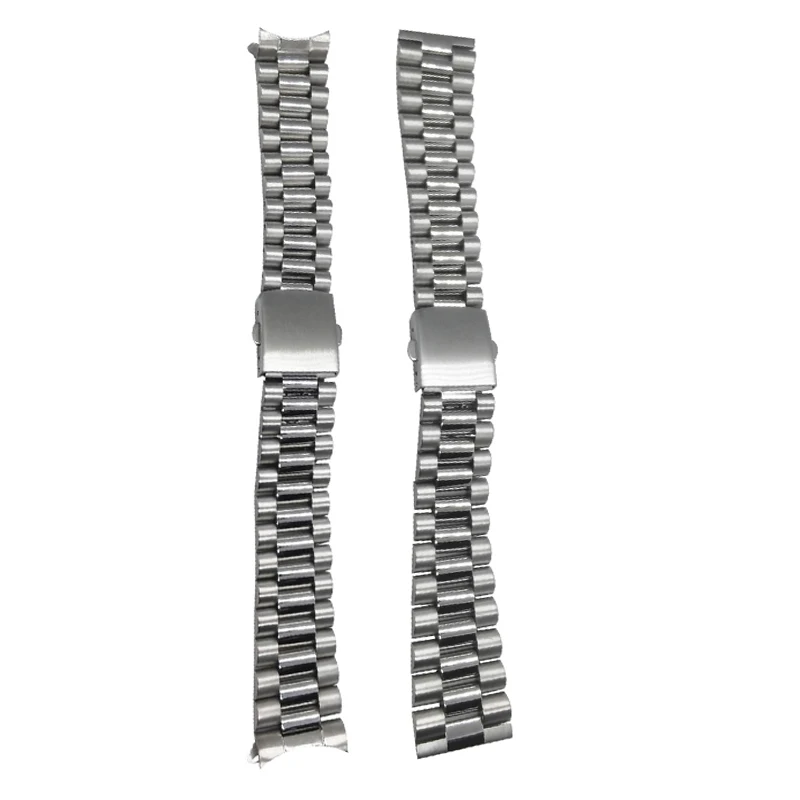 18mm 20mm 22mm 316L Stainless Steel President Universal Straight Curved End Watch Band Strap Bracelet Fit for SKX RLX Watch