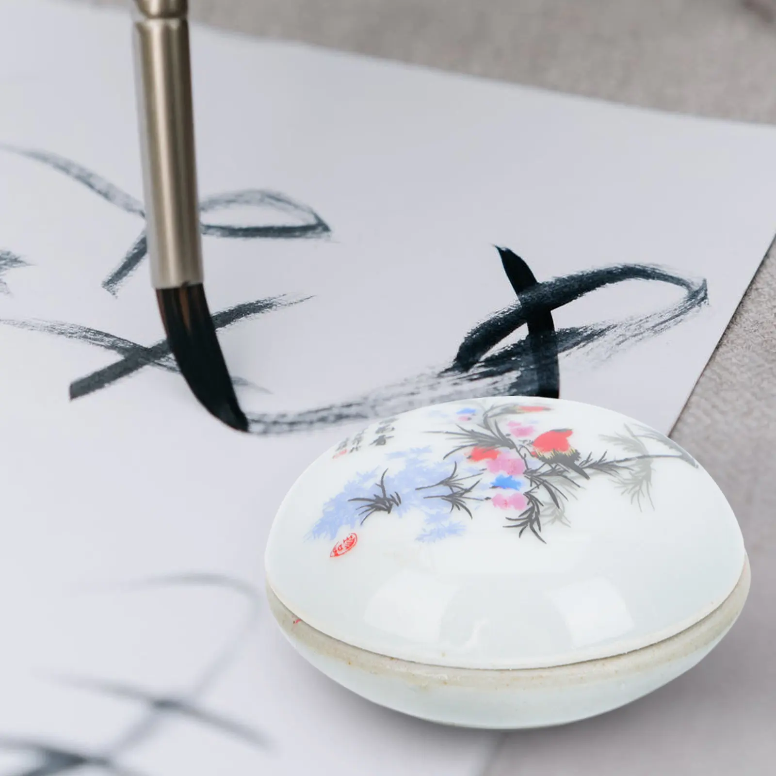 

Набор из 2 красных чернильных подушечек для каллиграфии и китайской живописи, портативные, для школы, офиса, художественных работ и создания печатей