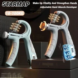 10-100Kg Adjustable Hand Grip Strengthener Trainer With Counter Wrist Forearm And Exerciser For Muscle Building Strength