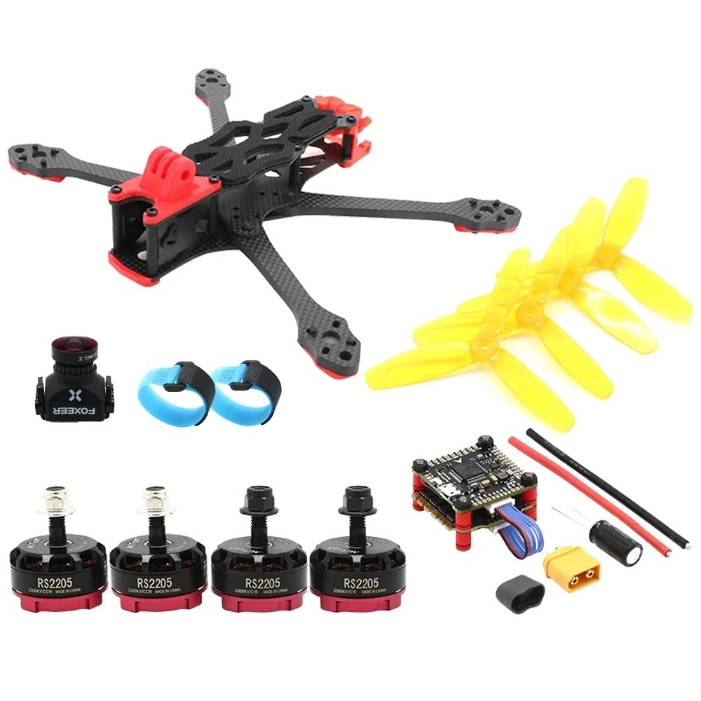 APEX 5inch Carbon Fiber FPV Drone(DC) I6X IA6B Betaflight F4 V3S PLUS FC BLHELI 45A 3-6S 4-in-1 ESC 2205 CW CCW Motor DIY