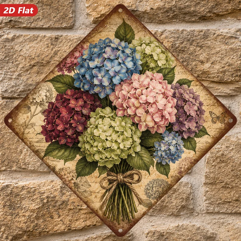CIFBUY Vintage Daisy Bouquet Metal Sign Art Colorful Floral Aluminum Wall Art Waterproof Wear Resistant for Living Room Kitchen