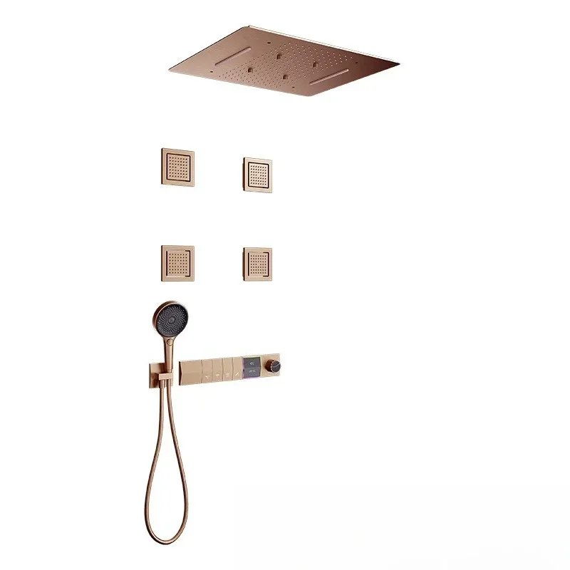 In-wall hidden rain shower, a complete set of intelligent thermostatic square