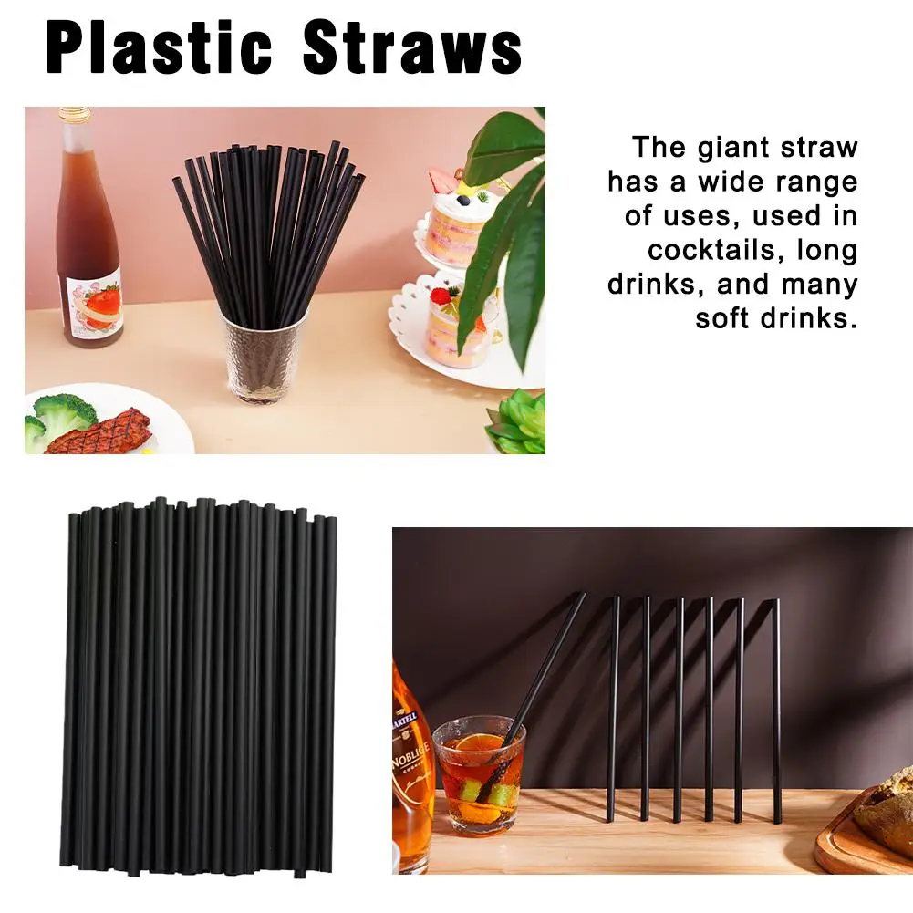 100/500/700Pcs Black Drinking Kunststof Straws Bar Party Wedding Kitchen Pajitas Plastique Beverage Straw Wholesale