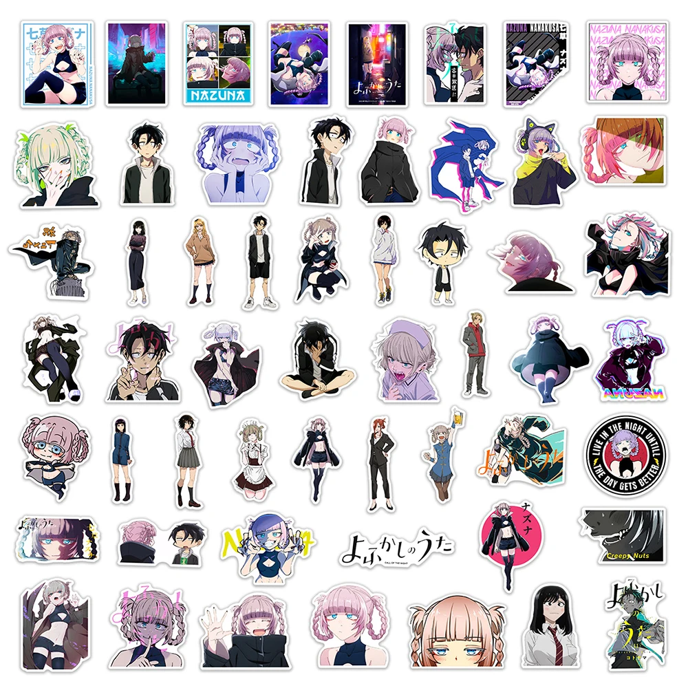 10/30/50pcs Call Of The Night Anime Stickers Kou Nazuna Sticker Waterproof Laptop Skateboard Motorcycle Phone Girls Decals Toys