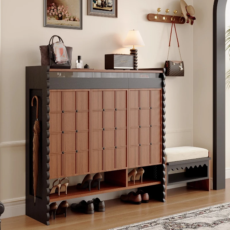 

Entrance hole board shoe change stool integrated home locker