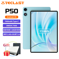 Teclast P50 Tablet 11-inch 90Hz IPS 8GB RAM 256GB ROM UNISOC T606 Android 15 Dual-band WiFi BT5.0 7000mAh 8MP+5MP Camera 4G LTE