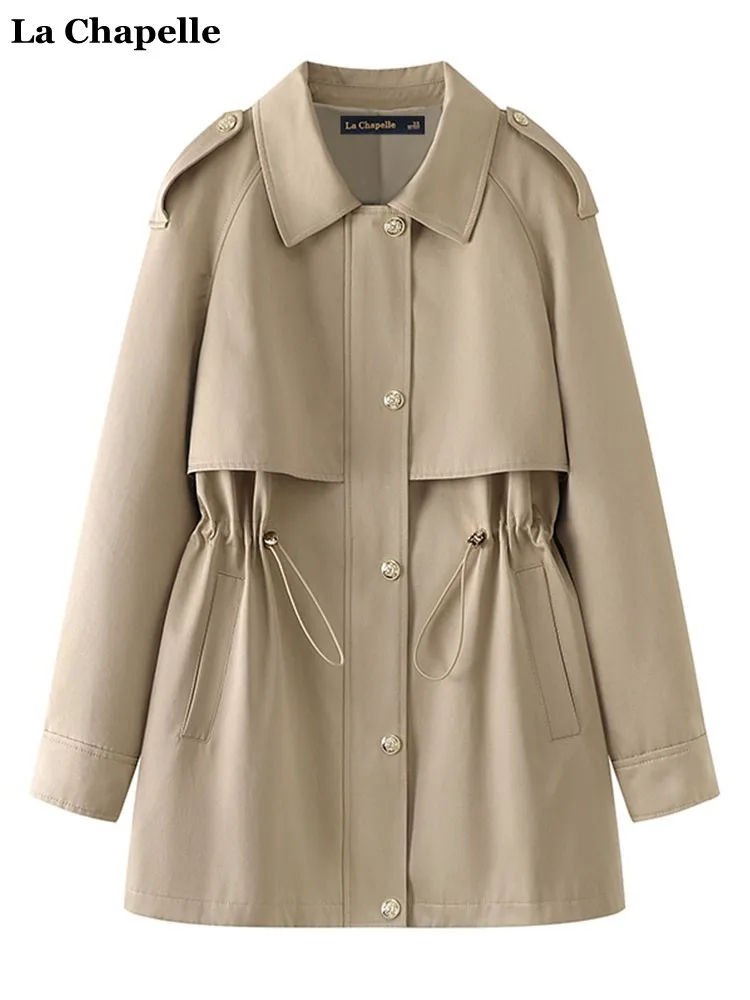 

Women'S Trench Coat High-End Feeling Flattering Covering Rain Maillard Mujer Front Artsy All-Match Outfit Baggy Trenches Bf